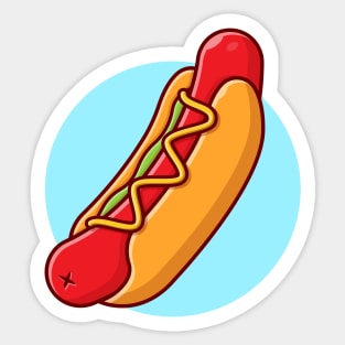 Hotdog Cartoon Vector Icon Illustration (2) Sticker